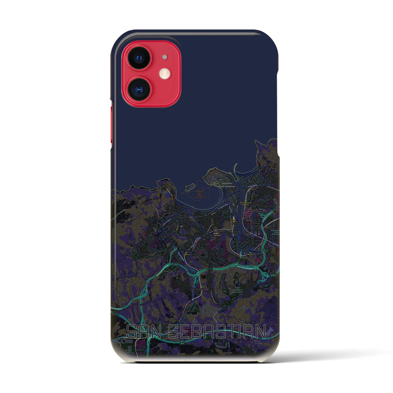 【サン・セバスティアン(スペイン)】地図柄iPhoneケース(バックカバータイプ)