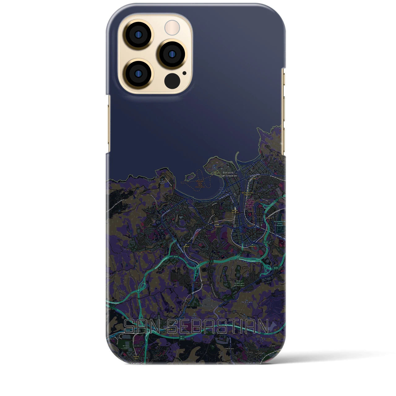 【サン・セバスティアン(スペイン)】地図柄iPhoneケース(バックカバータイプ)