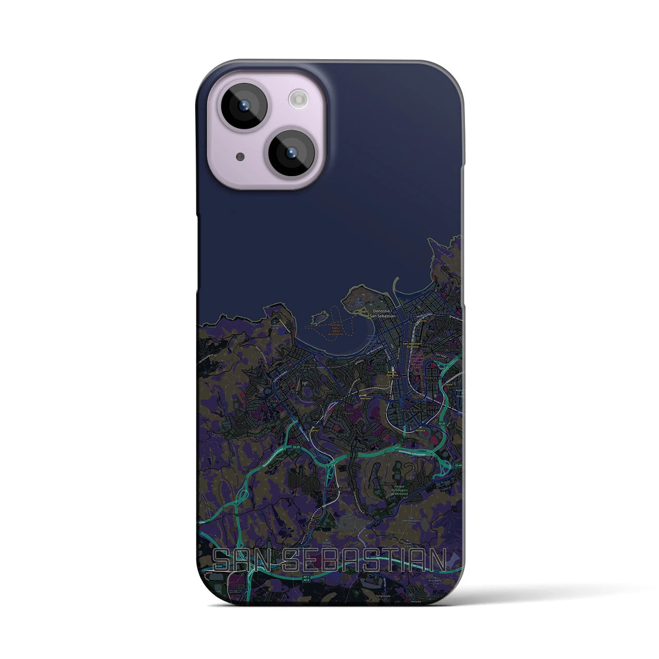 【サン・セバスティアン(スペイン)】地図柄iPhoneケース(バックカバータイプ)