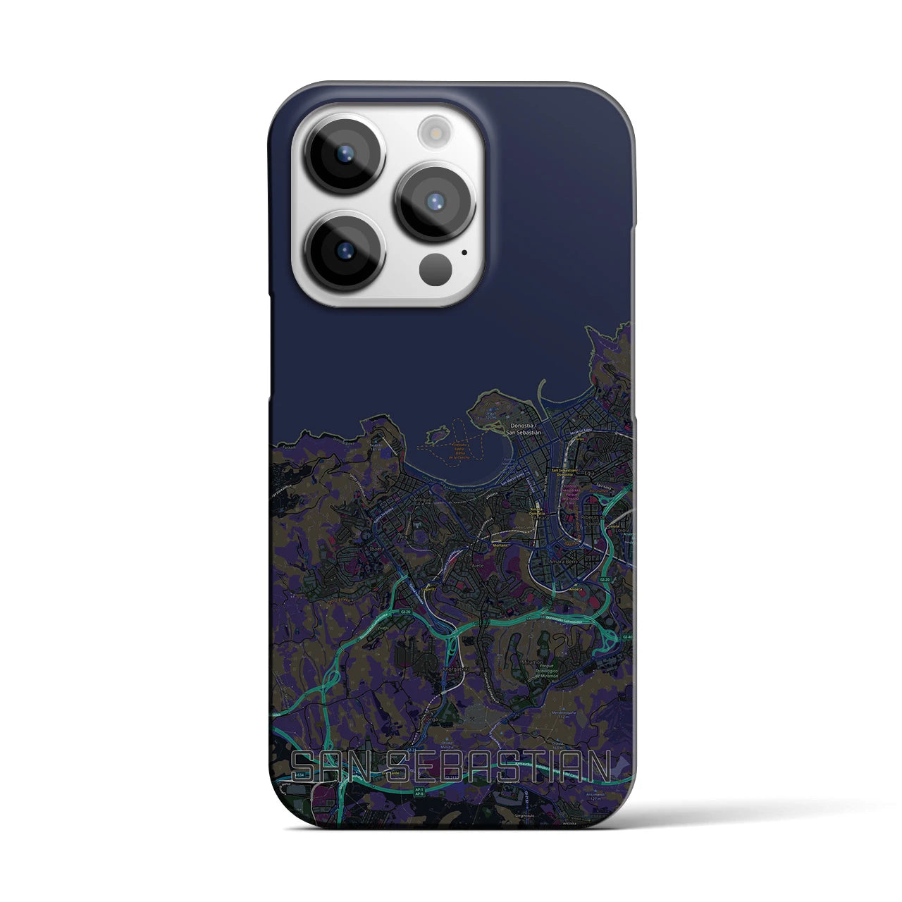 【サン・セバスティアン(スペイン)】地図柄iPhoneケース(バックカバータイプ)