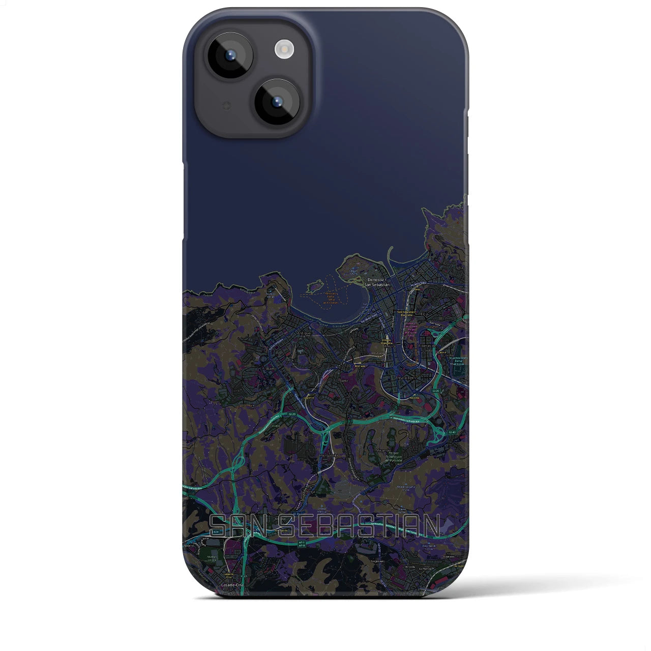 【サン・セバスティアン(スペイン)】地図柄iPhoneケース(バックカバータイプ)
