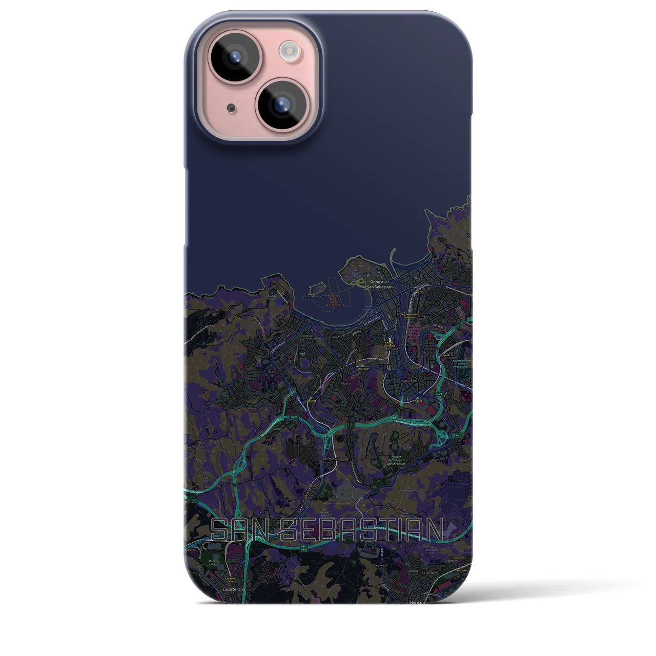 【サン・セバスティアン(スペイン)】地図柄iPhoneケース(バックカバータイプ)