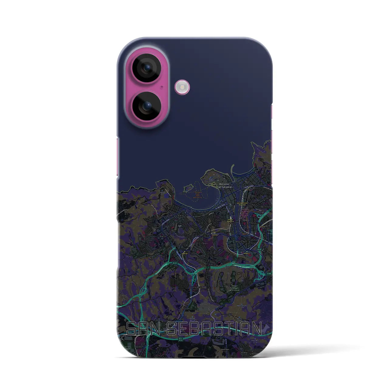 【サン・セバスティアン(スペイン)】地図柄iPhoneケース(バックカバータイプ)