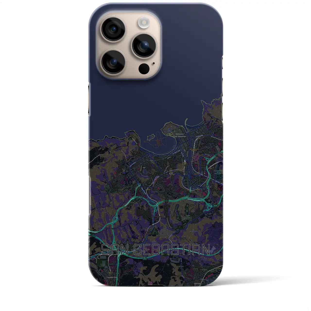 【サン・セバスティアン(スペイン)】地図柄iPhoneケース(バックカバータイプ)