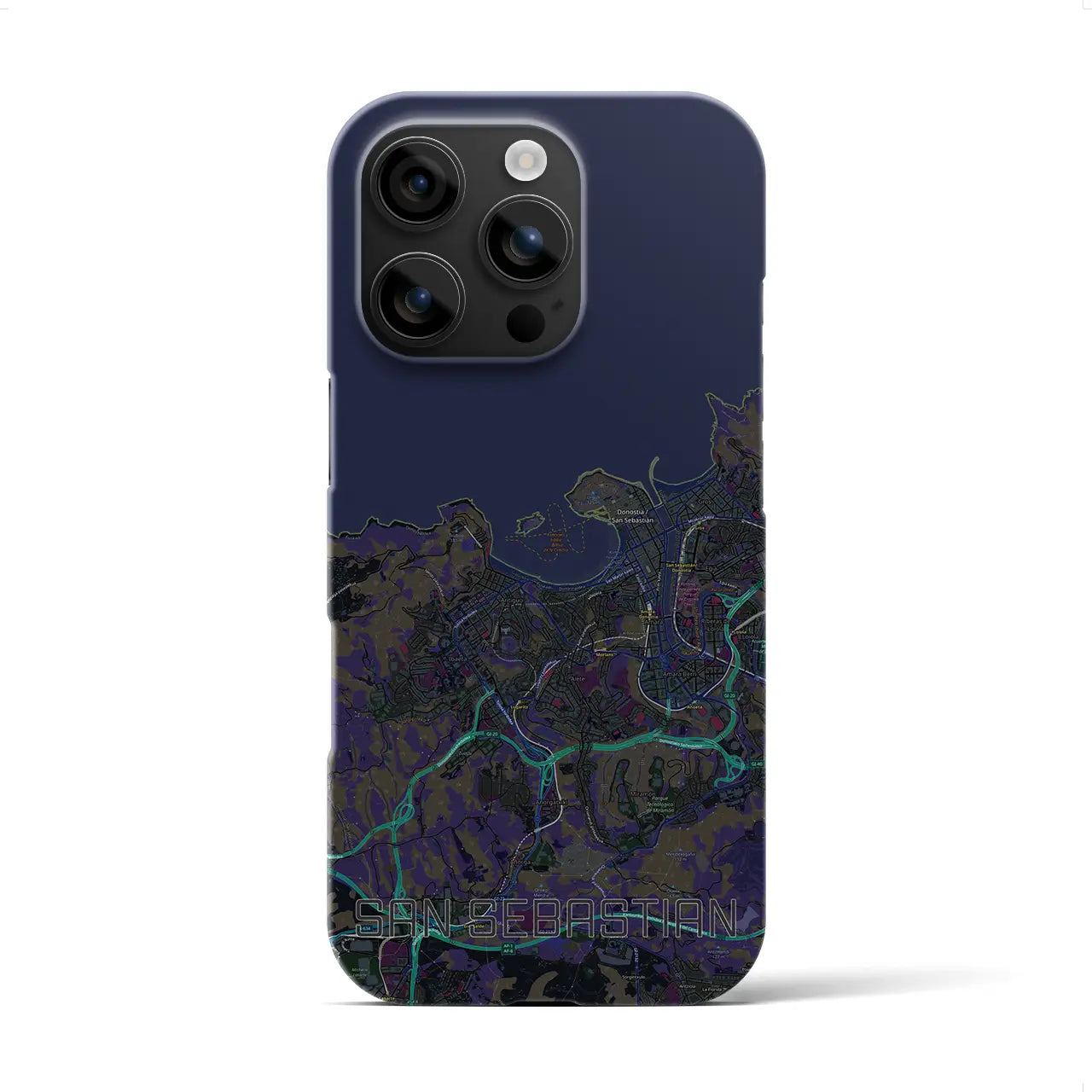 【サン・セバスティアン(スペイン)】地図柄iPhoneケース(バックカバータイプ)