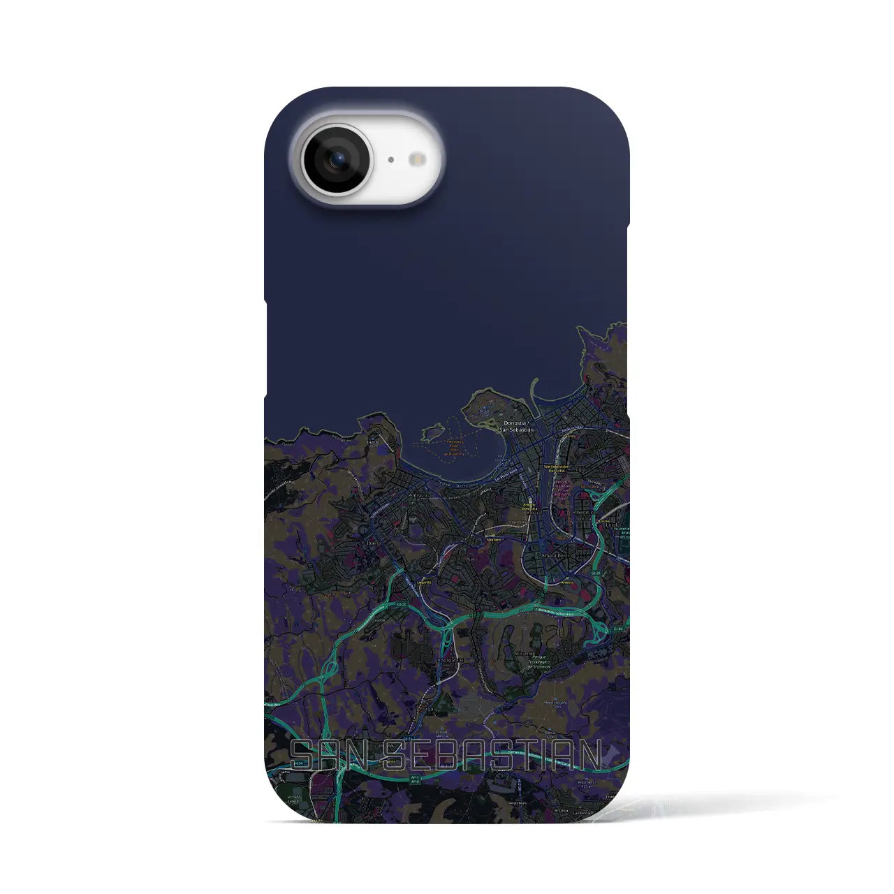 【サン・セバスティアン(スペイン)】地図柄iPhoneケース(バックカバータイプ)