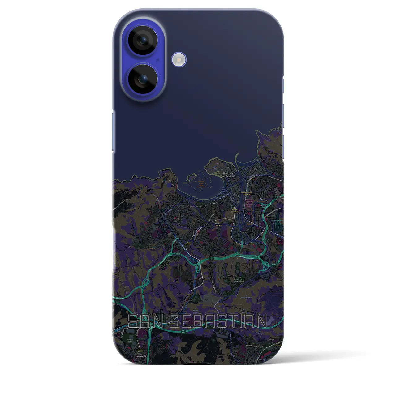 【サン・セバスティアン(スペイン)】地図柄iPhoneケース(バックカバータイプ)