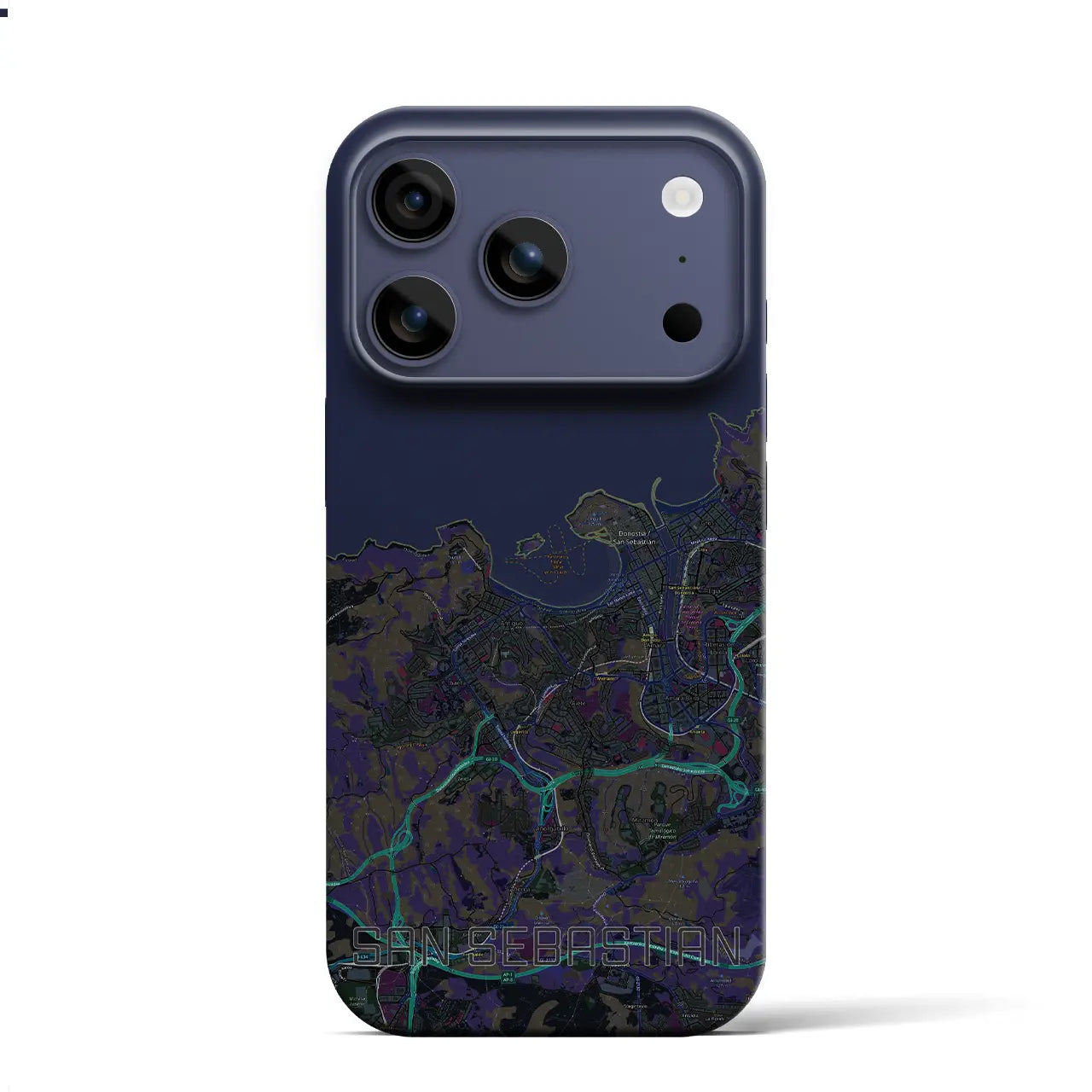 【サン・セバスティアン(スペイン)】地図柄iPhoneケース(バックカバータイプ)