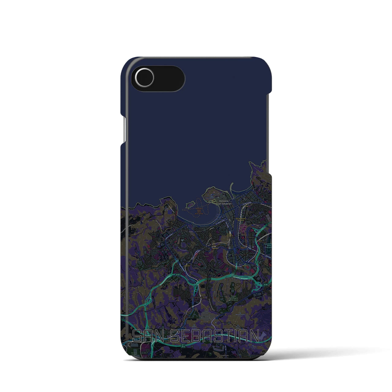 【サン・セバスティアン(スペイン)】地図柄iPhoneケース(バックカバータイプ)