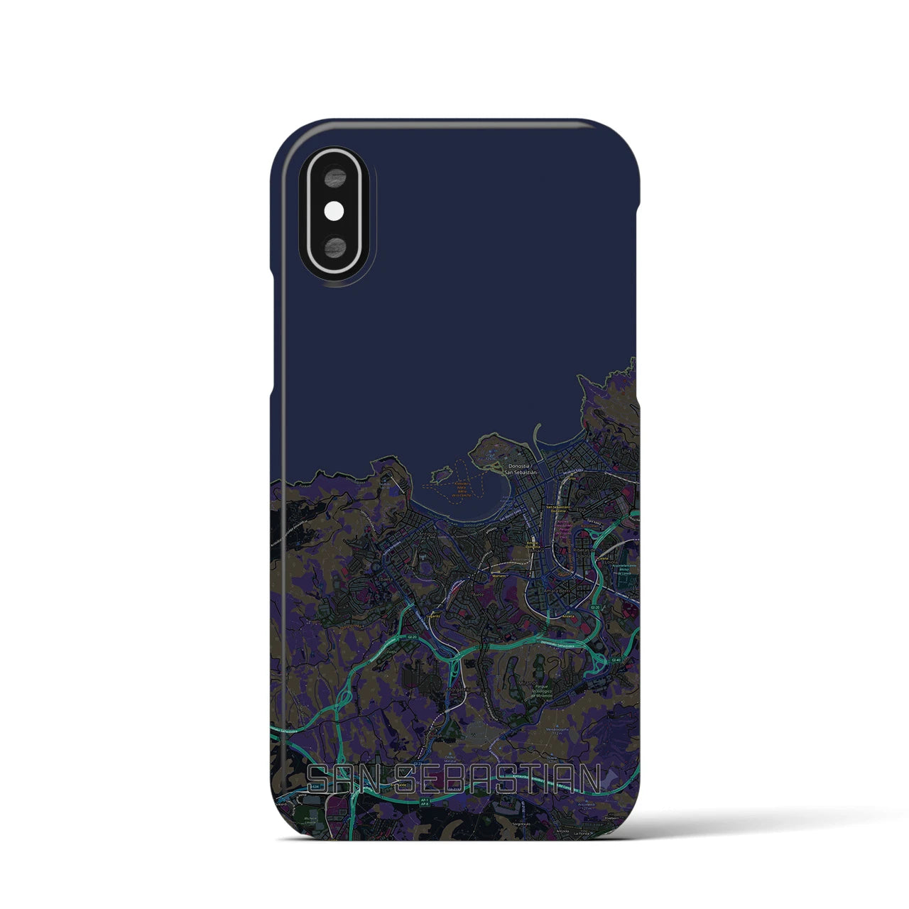 【サン・セバスティアン(スペイン)】地図柄iPhoneケース(バックカバータイプ)