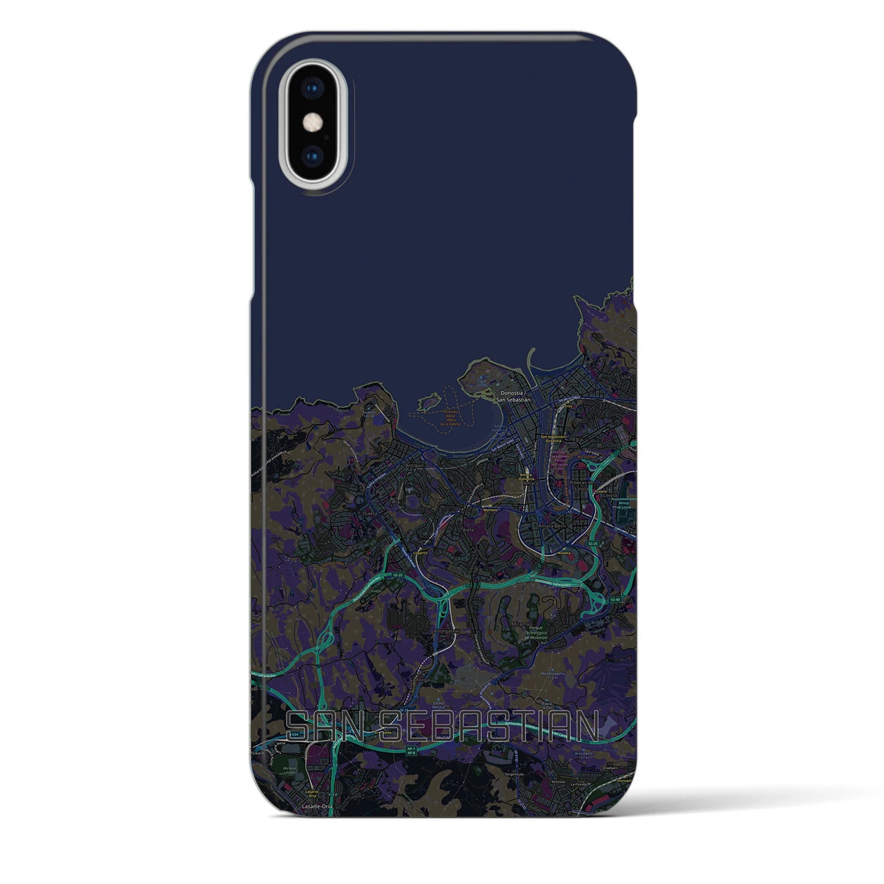 【サン・セバスティアン(スペイン)】地図柄iPhoneケース(バックカバータイプ)