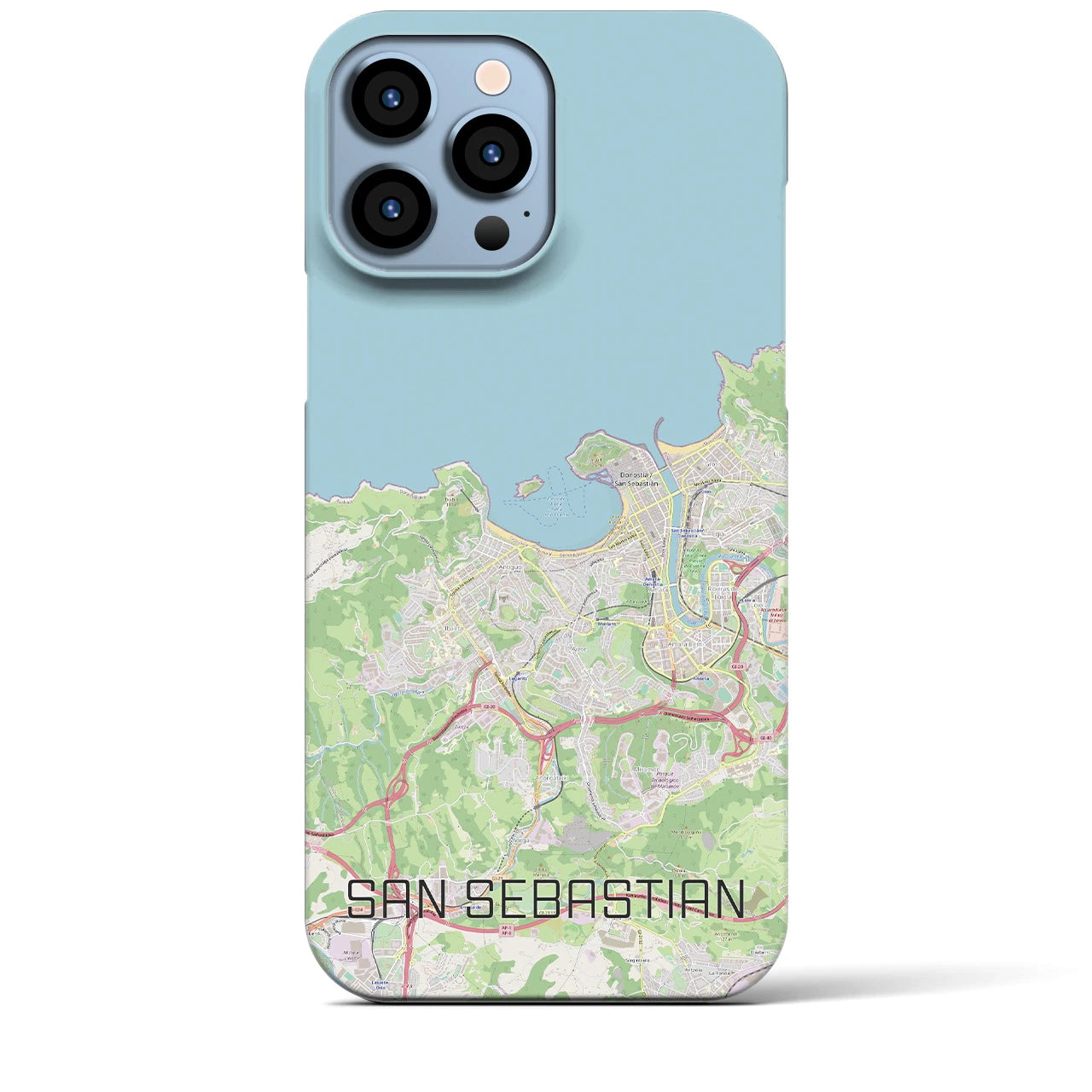 【サン・セバスティアン(スペイン)】地図柄iPhoneケース(バックカバータイプ)