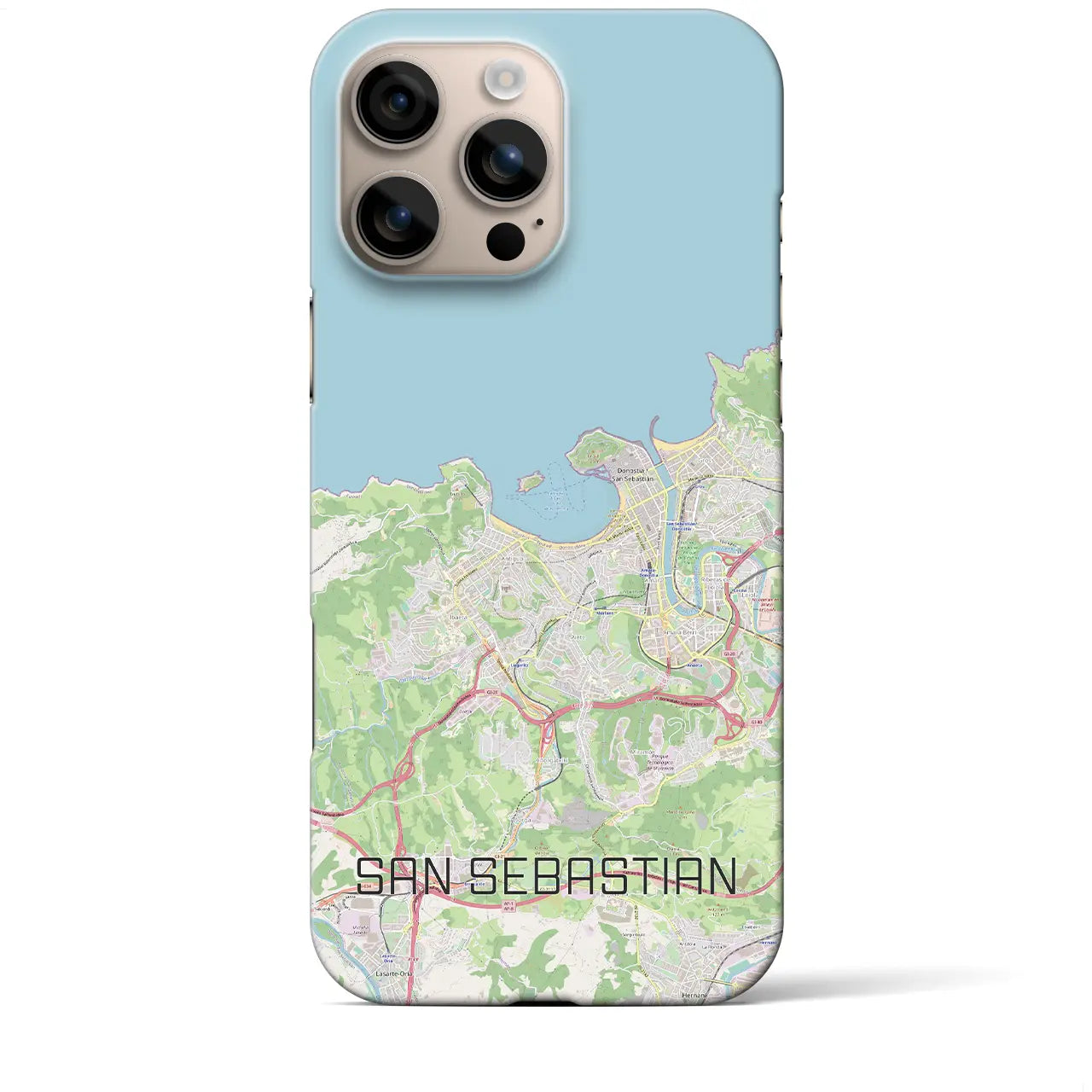 【サン・セバスティアン(スペイン)】地図柄iPhoneケース(バックカバータイプ)
