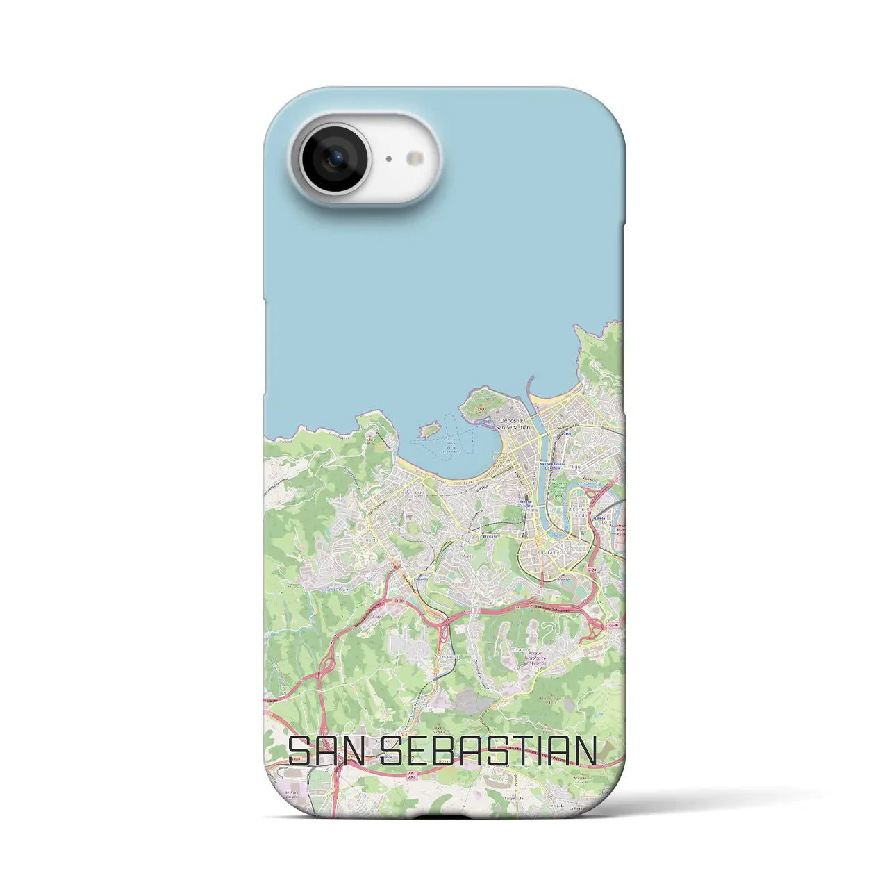 【サン・セバスティアン(スペイン)】地図柄iPhoneケース(バックカバータイプ)