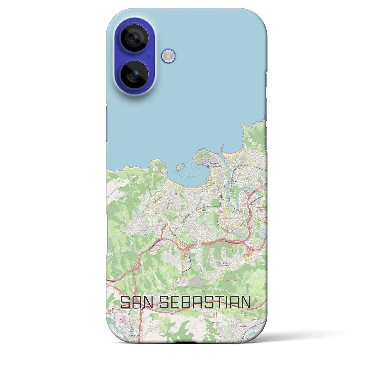 【サン・セバスティアン(スペイン)】地図柄iPhoneケース(バックカバータイプ)