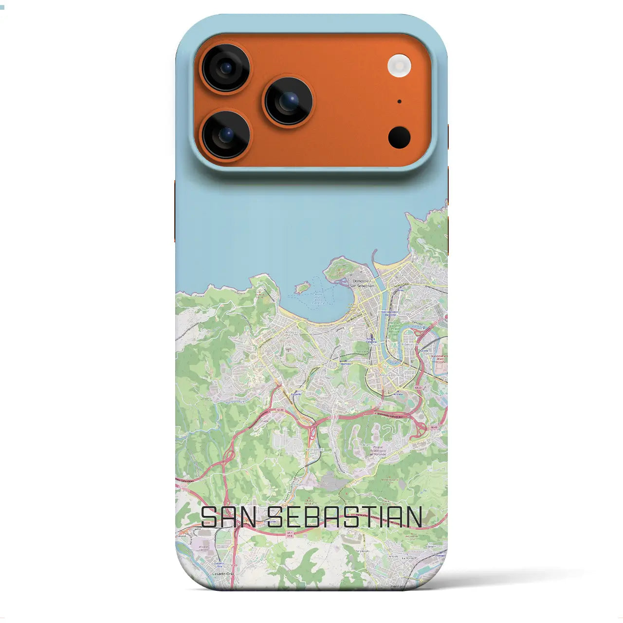 【サン・セバスティアン(スペイン)】地図柄iPhoneケース(バックカバータイプ)