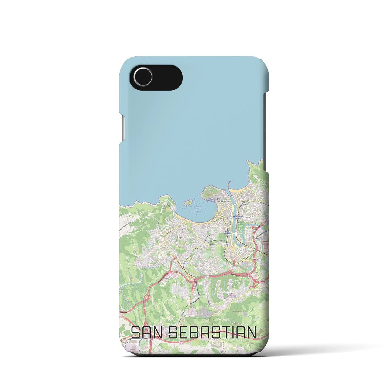 【サン・セバスティアン(スペイン)】地図柄iPhoneケース(バックカバータイプ)