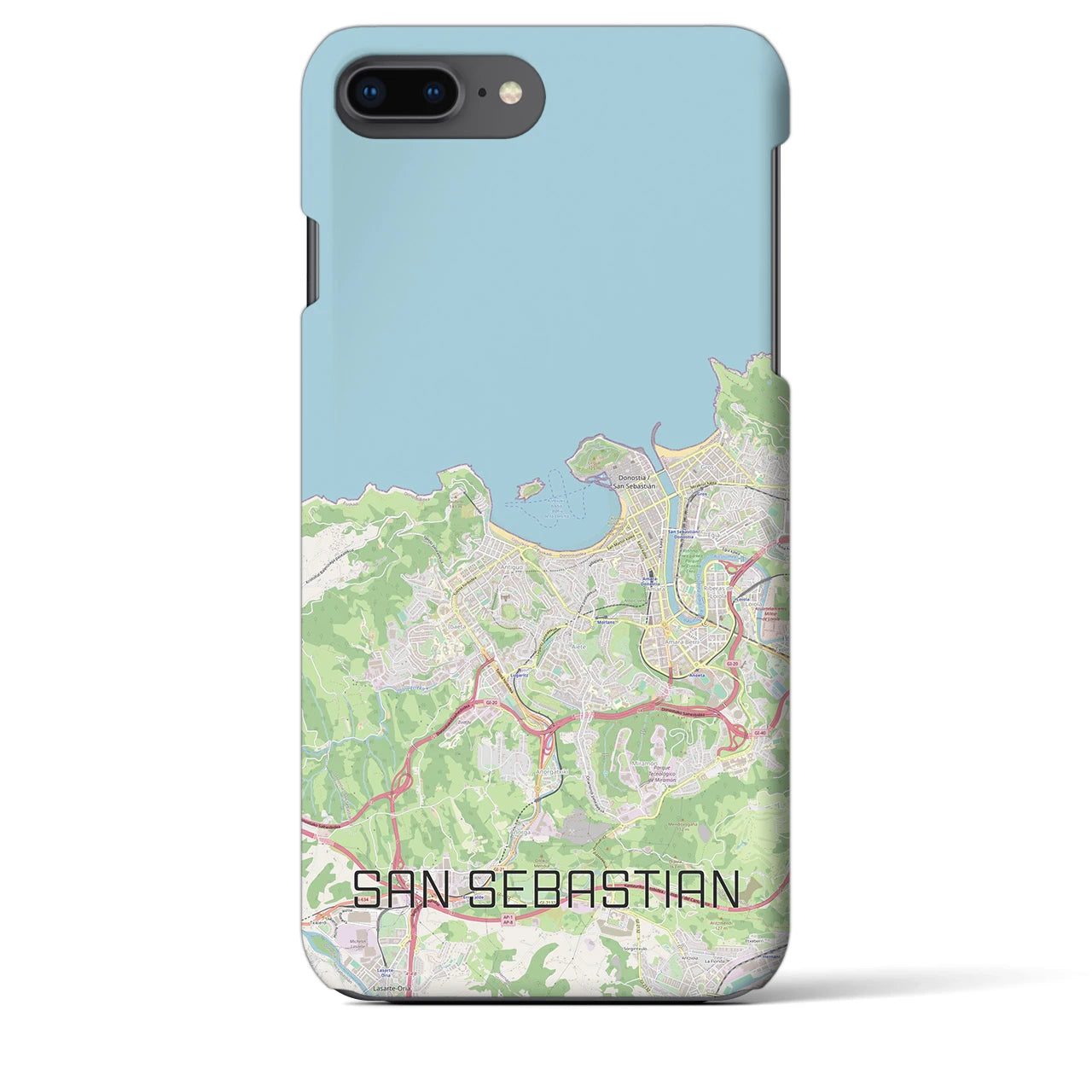 【サン・セバスティアン(スペイン)】地図柄iPhoneケース(バックカバータイプ)