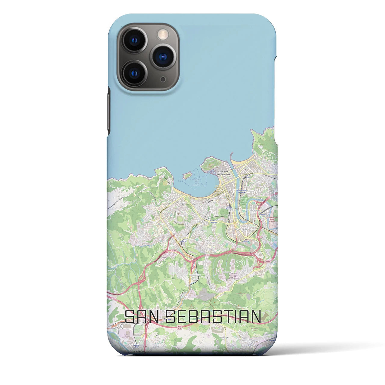 【サン・セバスティアン(スペイン)】地図柄iPhoneケース(バックカバータイプ)