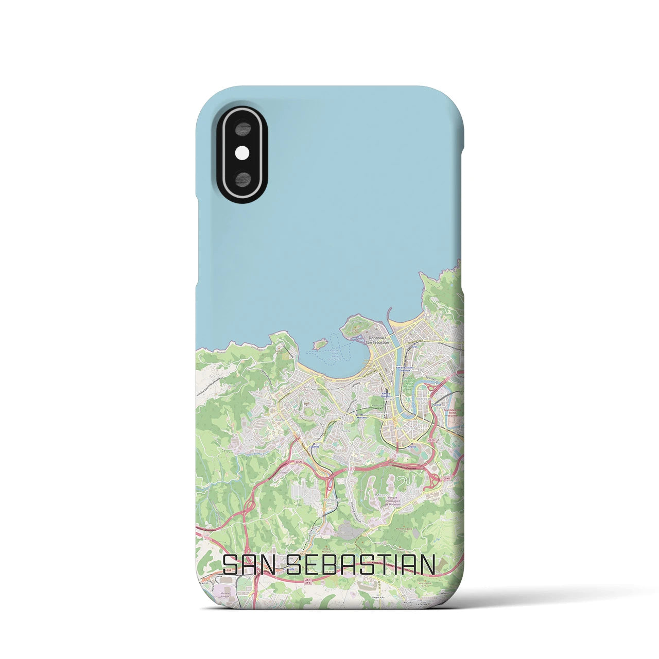 【サン・セバスティアン(スペイン)】地図柄iPhoneケース(バックカバータイプ)