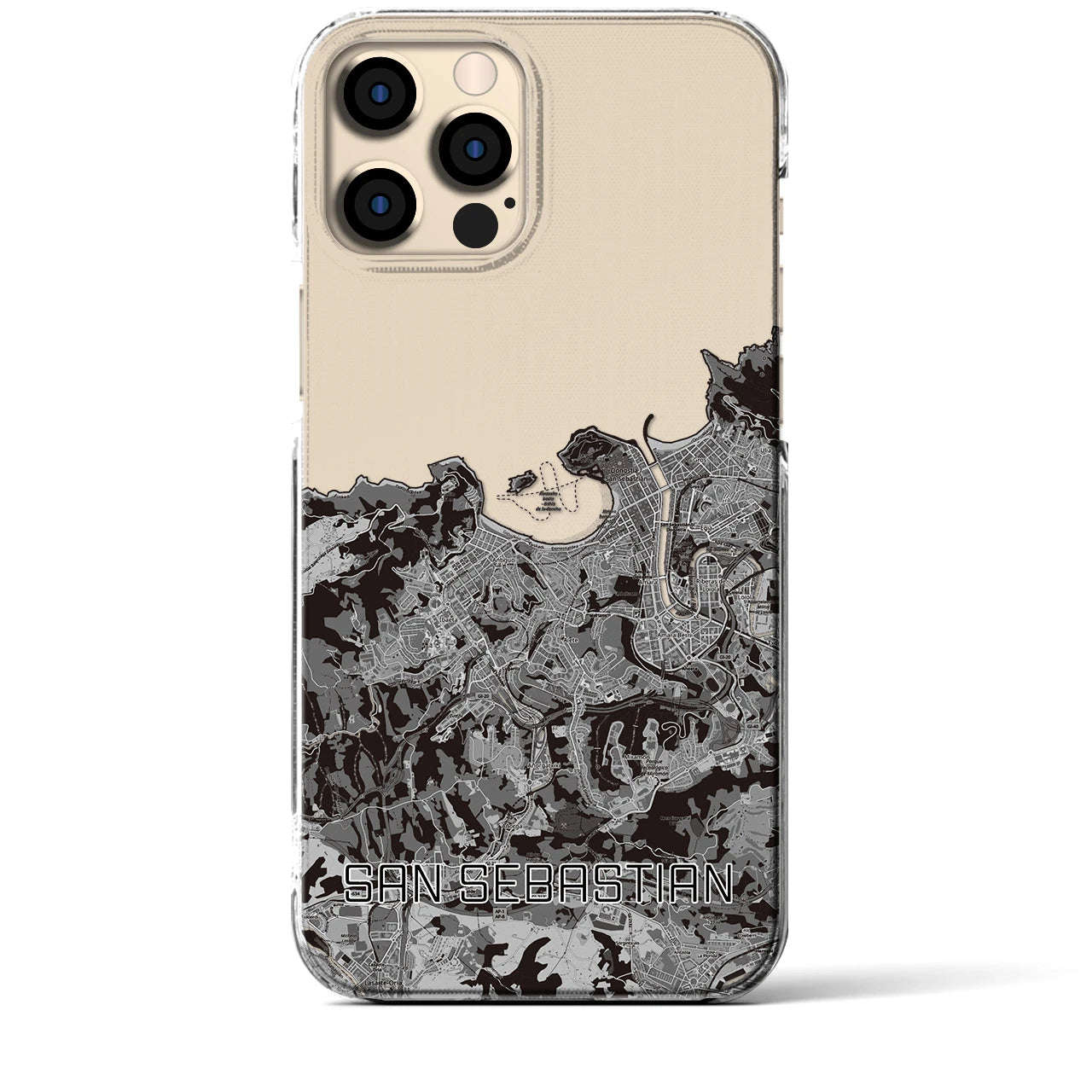 【サン・セバスティアン(スペイン)】地図柄iPhoneケース(クリアタイプ)