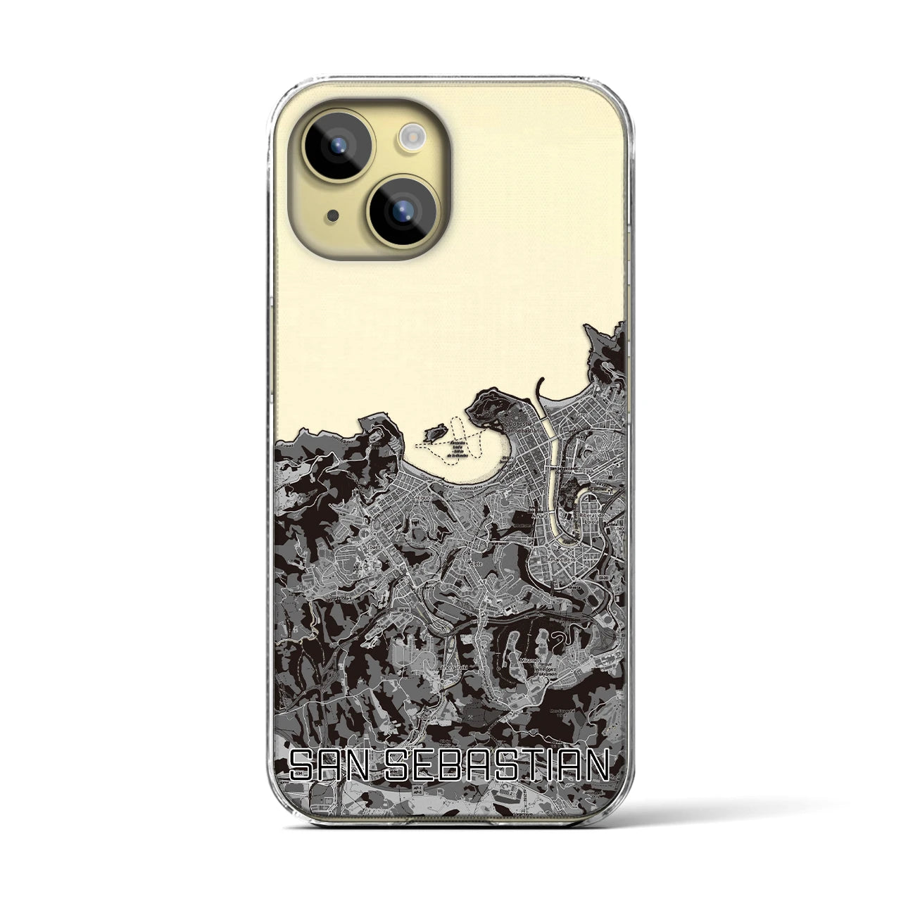 【サン・セバスティアン(スペイン)】地図柄iPhoneケース(クリアタイプ)