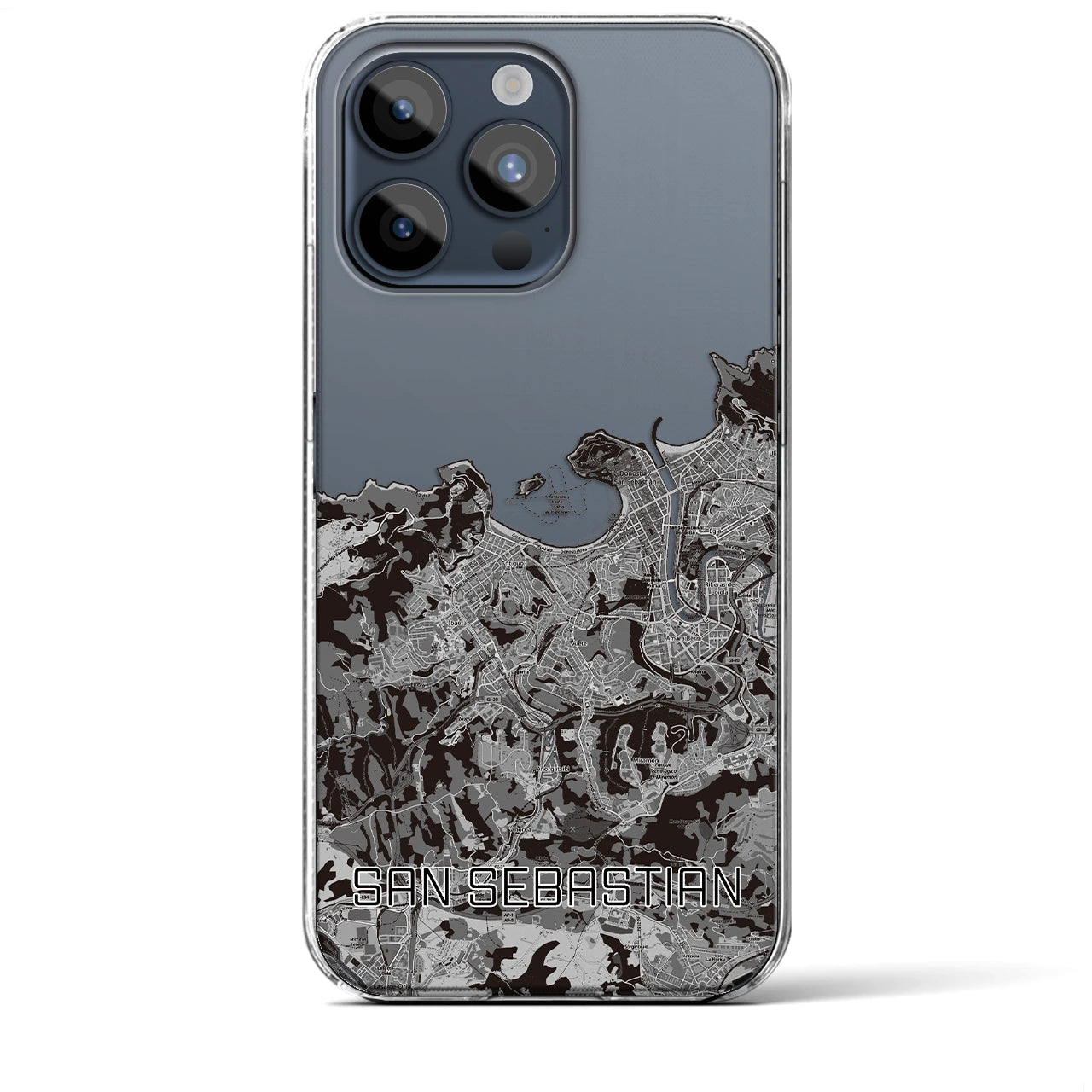 【サン・セバスティアン(スペイン)】地図柄iPhoneケース(クリアタイプ)