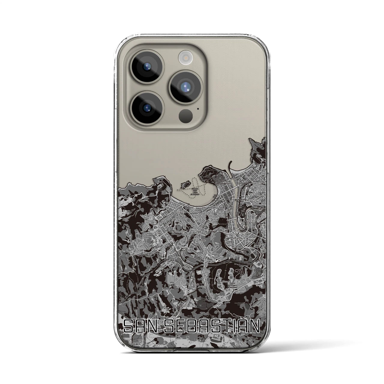 【サン・セバスティアン(スペイン)】地図柄iPhoneケース(クリアタイプ)