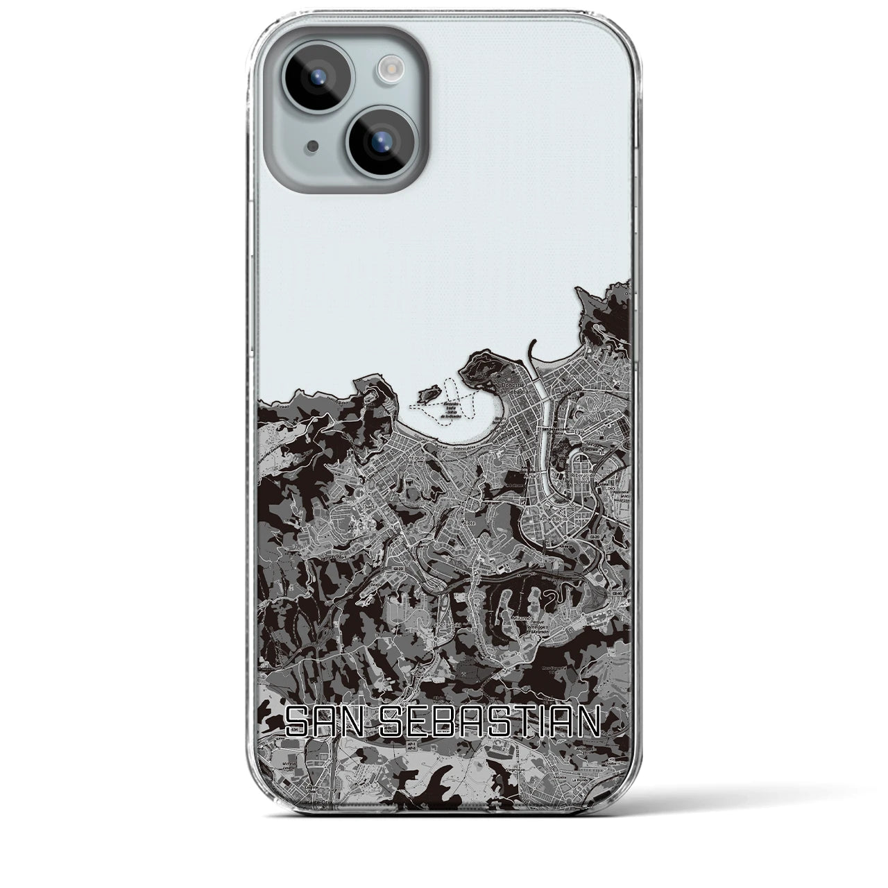 【サン・セバスティアン(スペイン)】地図柄iPhoneケース(クリアタイプ)