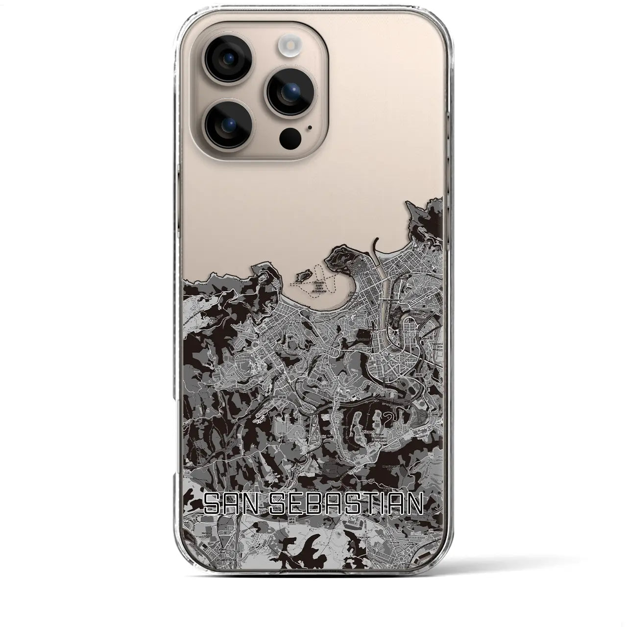 【サン・セバスティアン(スペイン)】地図柄iPhoneケース(クリアタイプ)