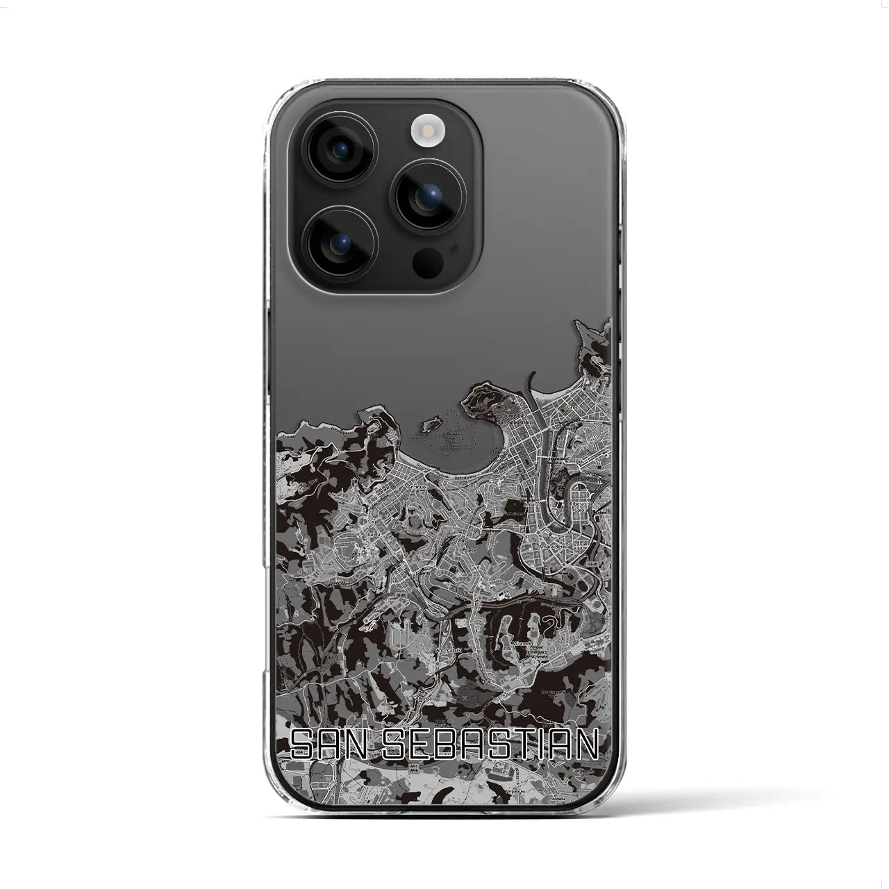 【サン・セバスティアン(スペイン)】地図柄iPhoneケース(クリアタイプ)