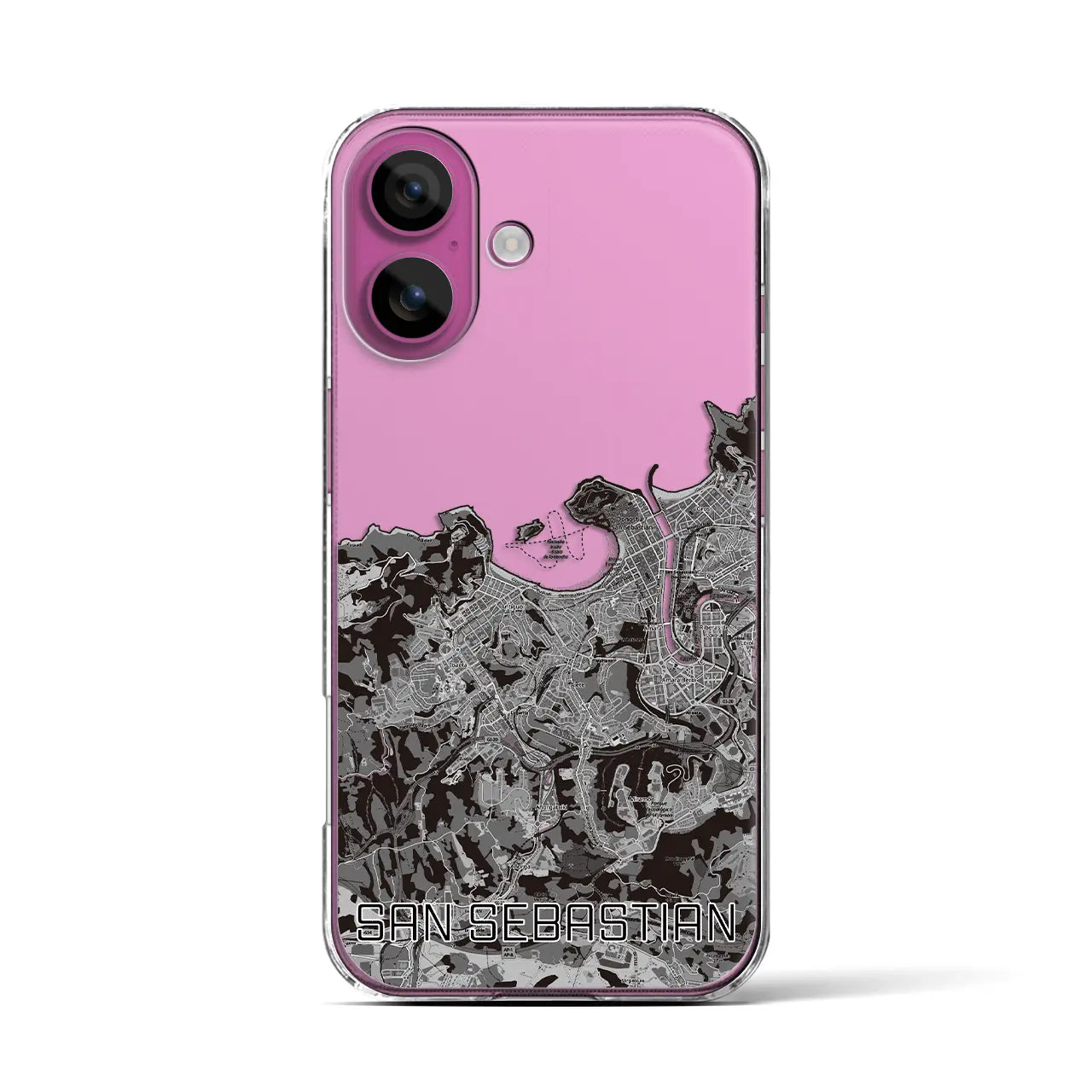 【サン・セバスティアン(スペイン)】地図柄iPhoneケース(クリアタイプ)
