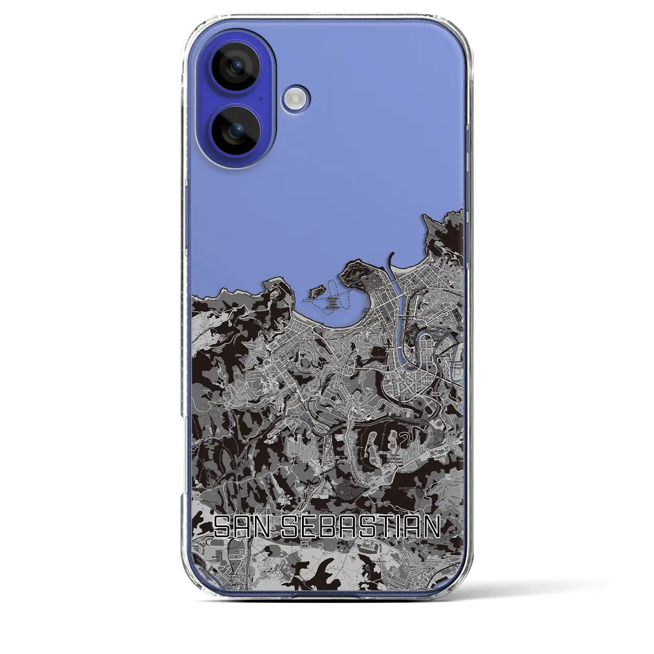【サン・セバスティアン(スペイン)】地図柄iPhoneケース(クリアタイプ)