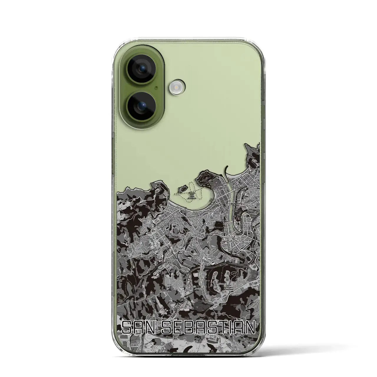 【サン・セバスティアン(スペイン)】地図柄iPhoneケース(クリアタイプ)