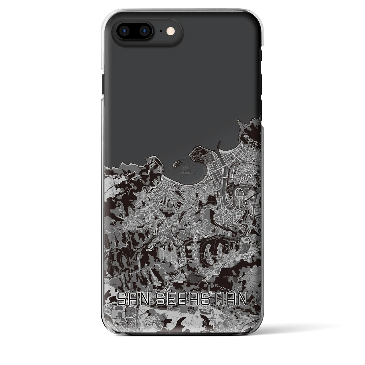 【サン・セバスティアン(スペイン)】地図柄iPhoneケース(クリアタイプ)