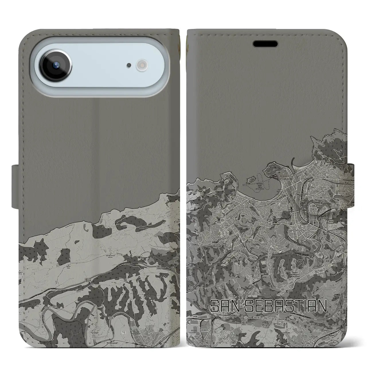 【サン・セバスティアン(スペイン)】地図柄iPhoneケース(手帳タイプ)