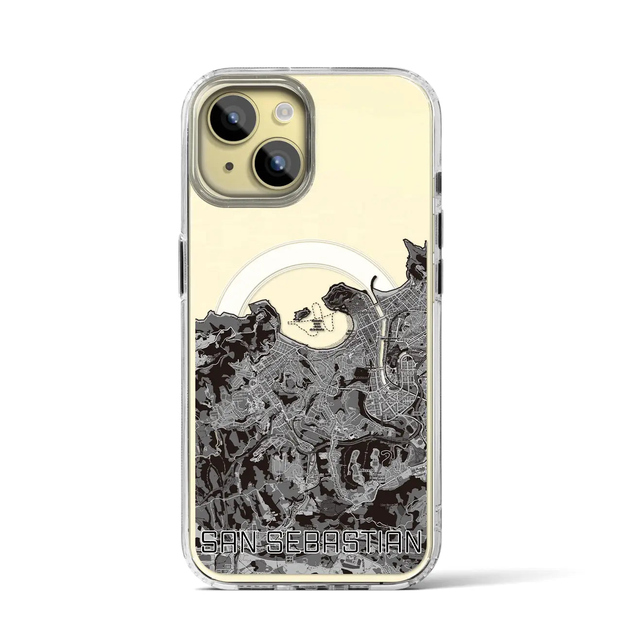 【サン・セバスティアン(スペイン)】地図柄iPhoneケース(MagSafeタイプ)