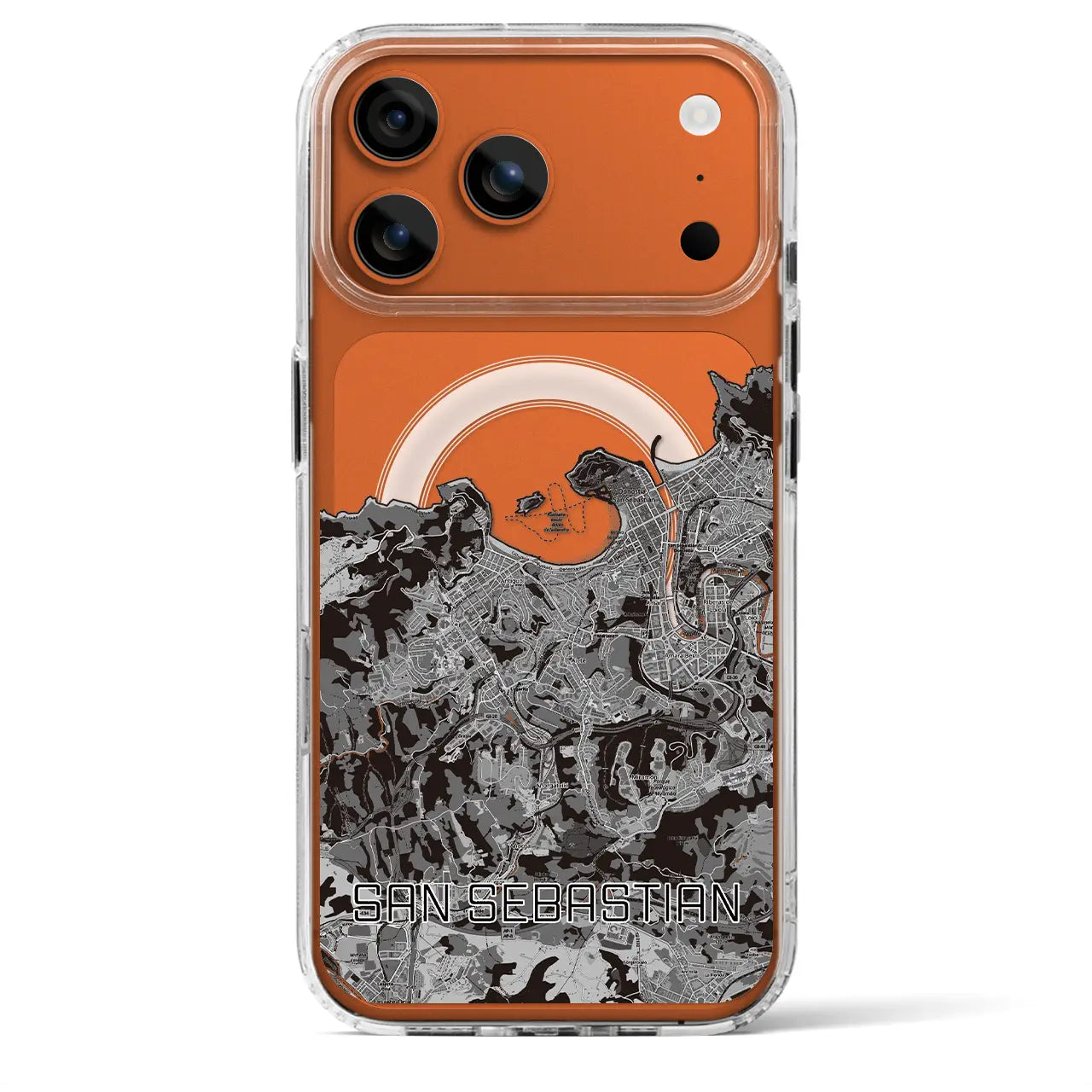 【サン・セバスティアン(スペイン)】地図柄iPhoneケース(MagSafeタイプ)