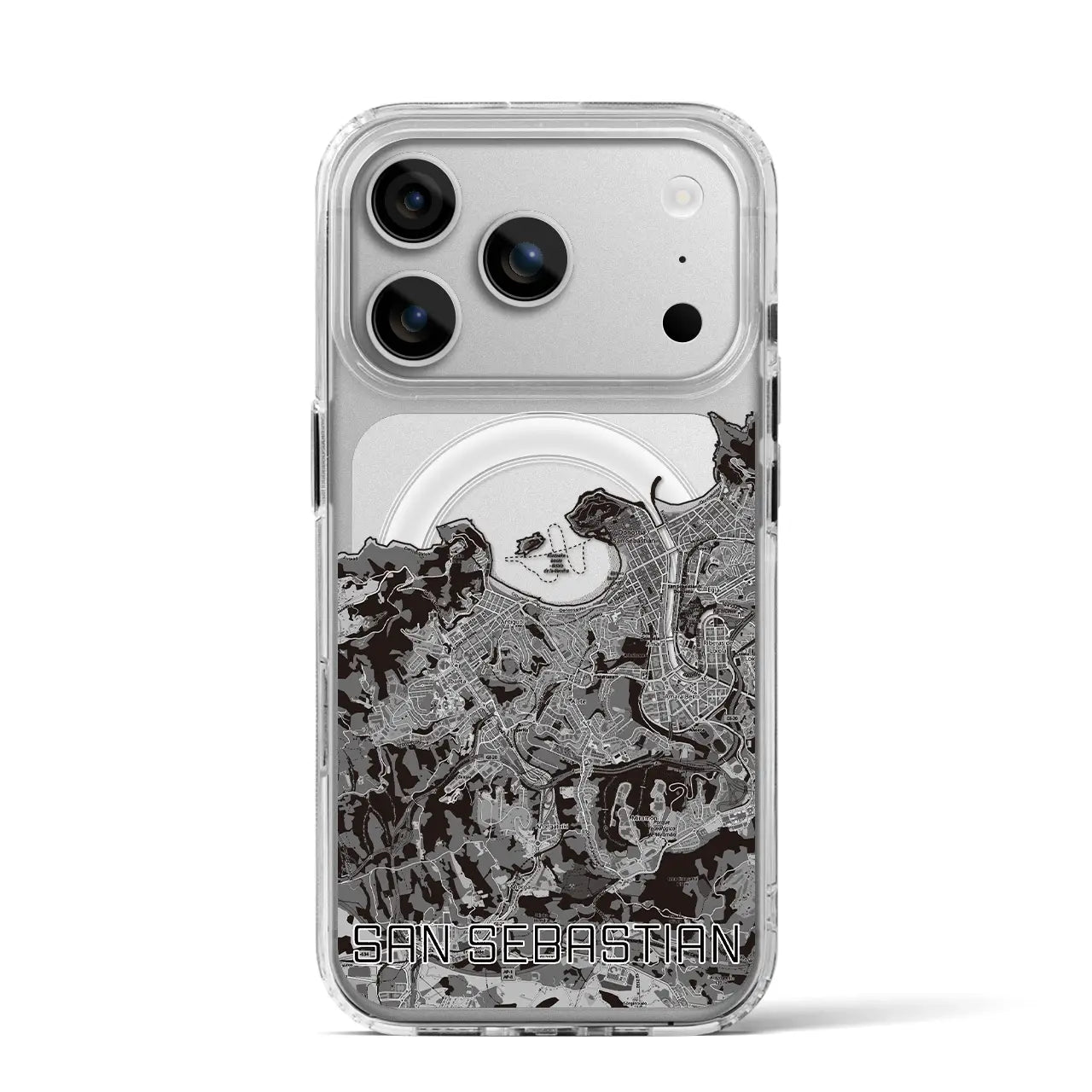 【サン・セバスティアン(スペイン)】地図柄iPhoneケース(MagSafeタイプ)