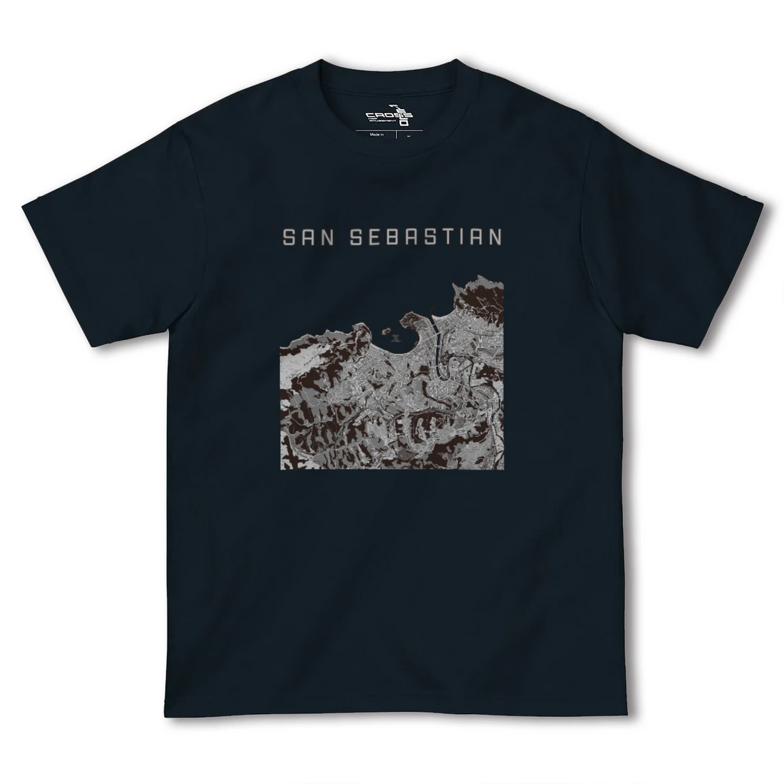 【サン・セバスティアン(スペイン)】地図柄ヘビーウェイトTシャツ