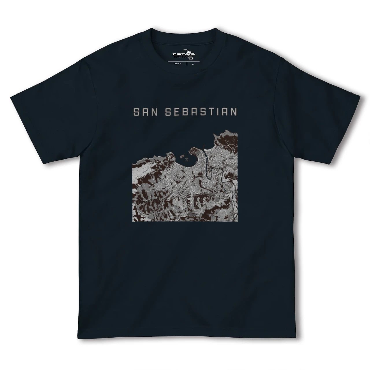 【サン・セバスティアン(スペイン)】地図柄ヘビーウェイトTシャツ