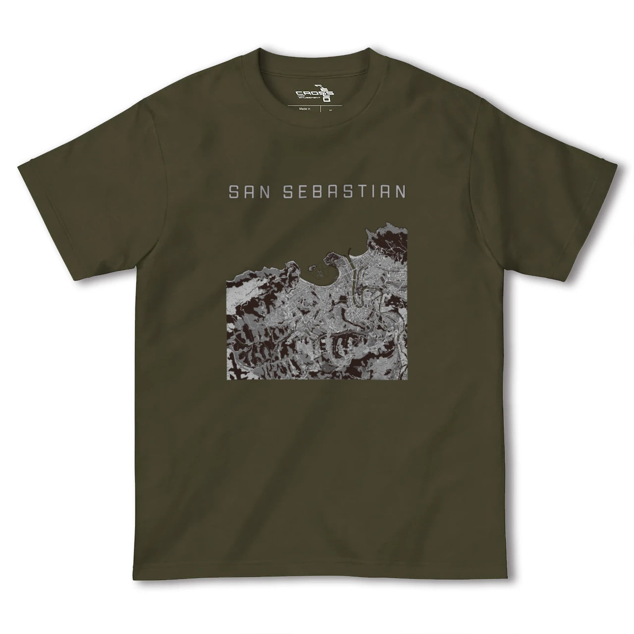 【サン・セバスティアン(スペイン)】地図柄ヘビーウェイトTシャツ