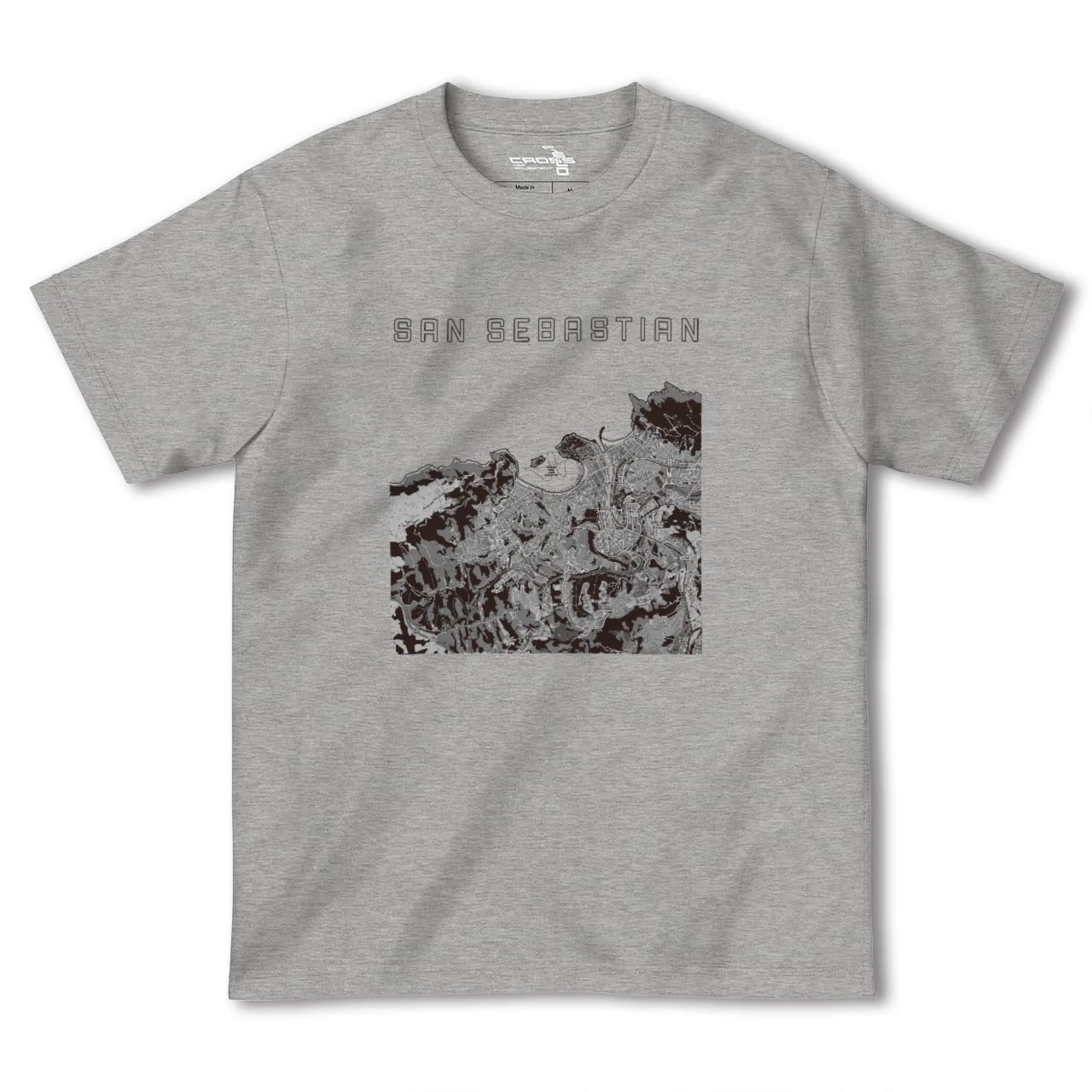 【サン・セバスティアン(スペイン)】地図柄ヘビーウェイトTシャツ