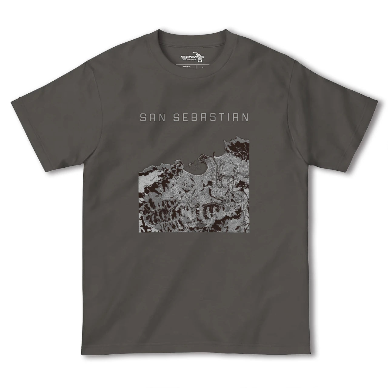 【サン・セバスティアン(スペイン)】地図柄ヘビーウェイトTシャツ