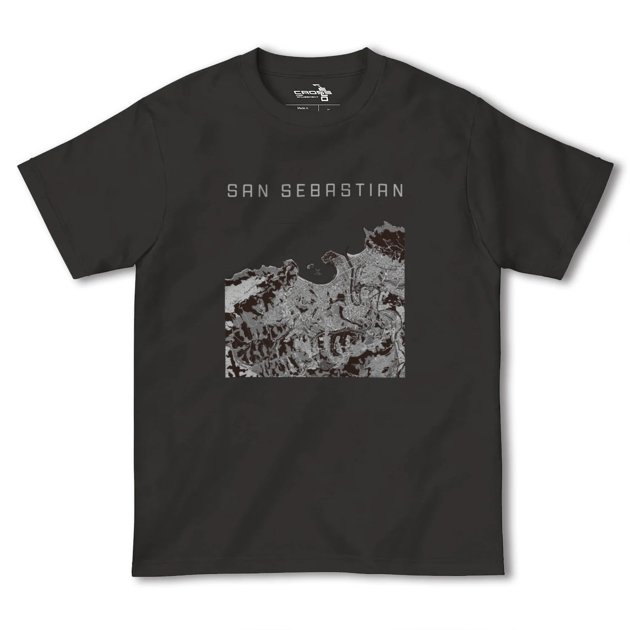 【サン・セバスティアン(スペイン)】地図柄ヘビーウェイトTシャツ