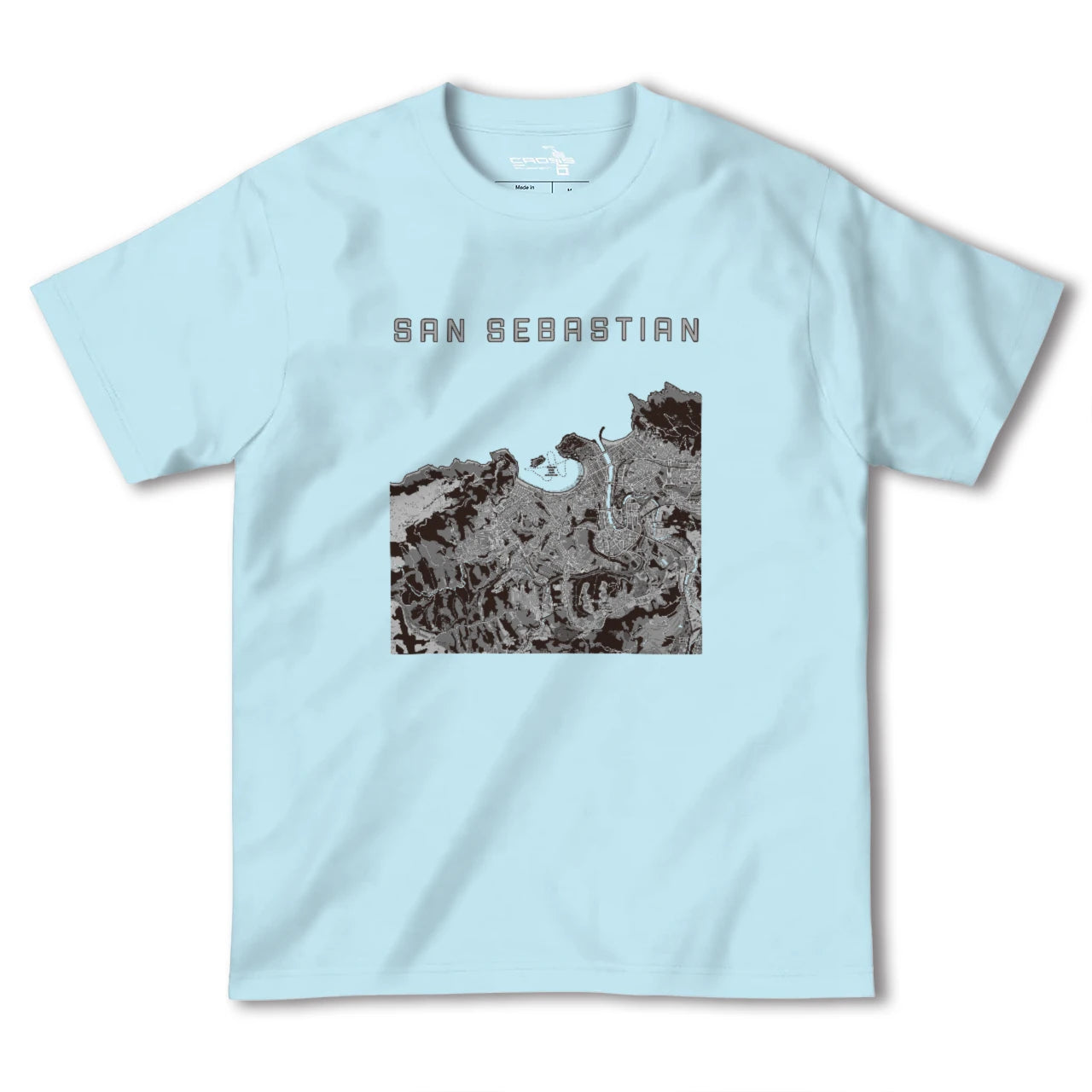 【サン・セバスティアン(スペイン)】地図柄ヘビーウェイトTシャツ