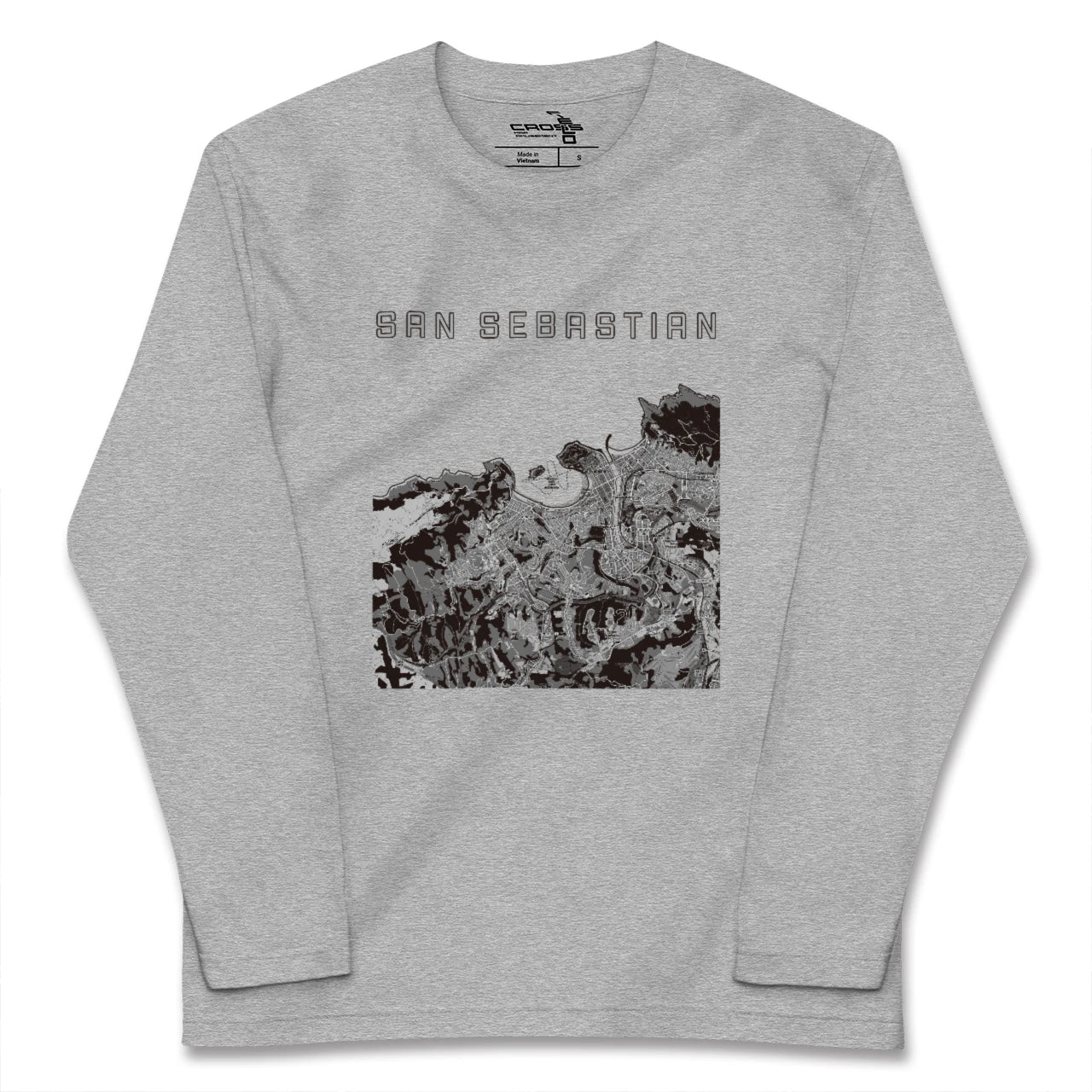 【サン・セバスティアン(スペイン)】地図柄ロングスリーブTシャツ