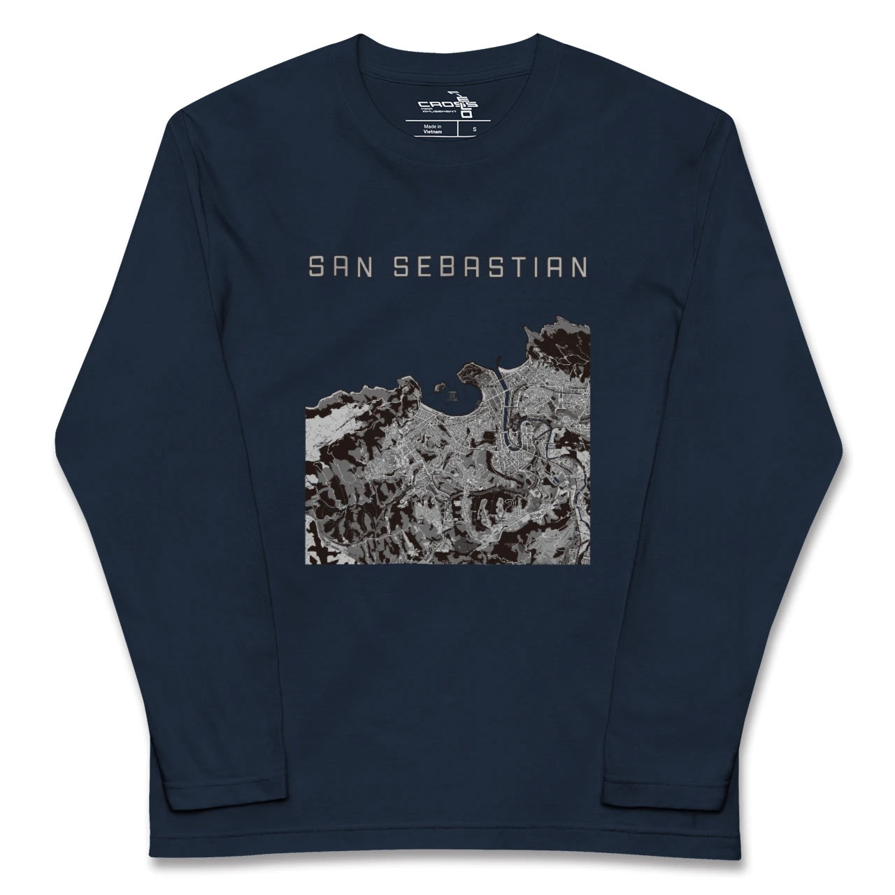 【サン・セバスティアン(スペイン)】地図柄ロングスリーブTシャツ