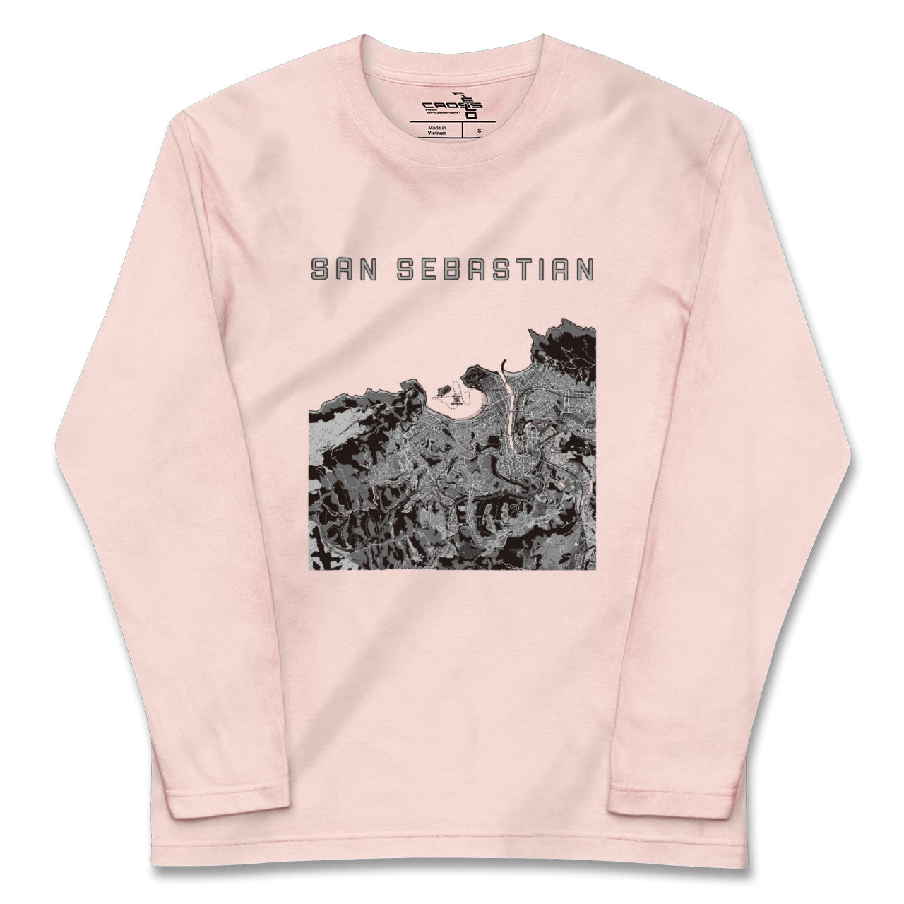 【サン・セバスティアン(スペイン)】地図柄ロングスリーブTシャツ