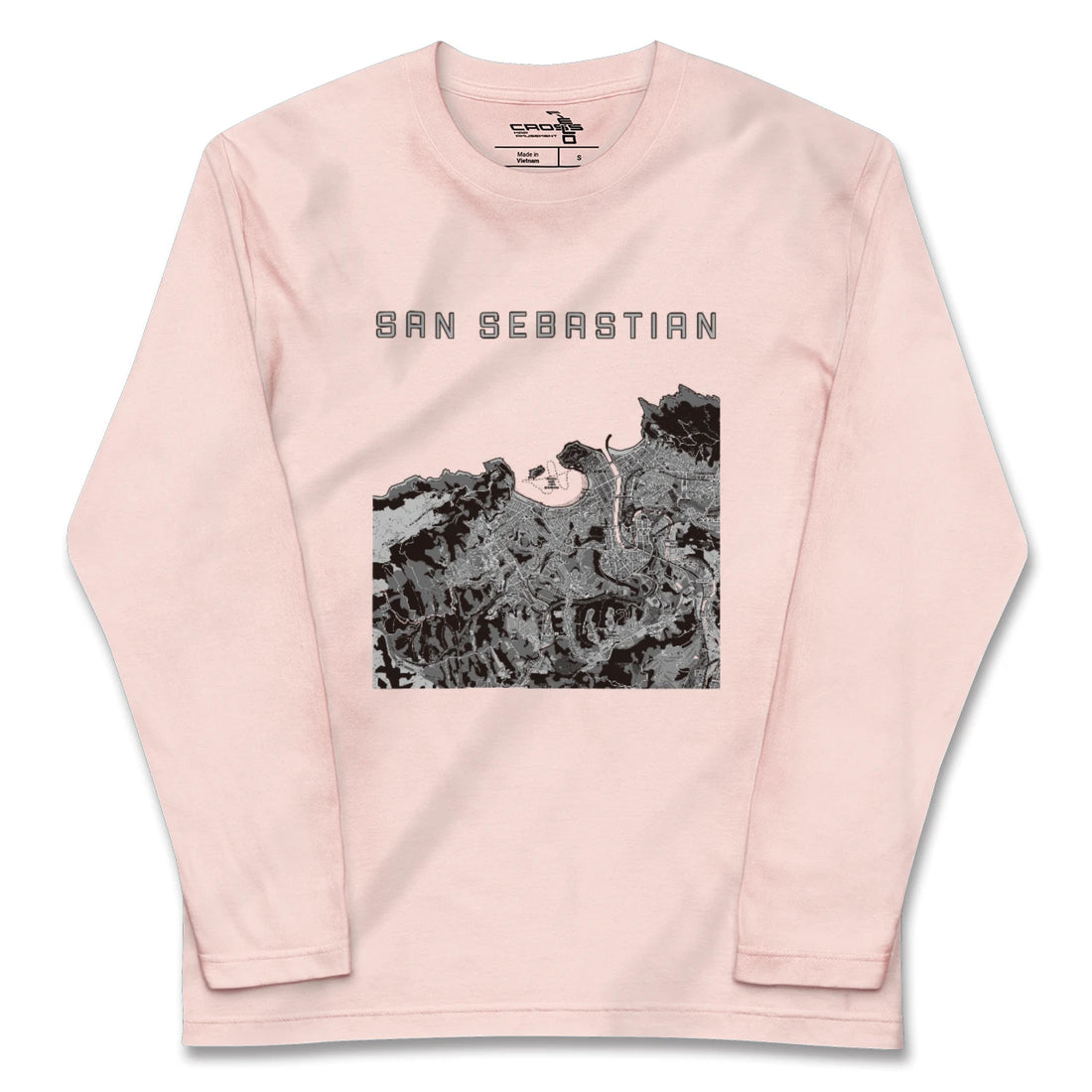 【サン・セバスティアン(スペイン)】地図柄ロングスリーブTシャツ
